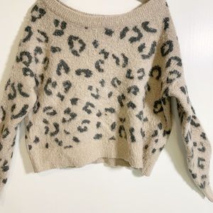 abercrombie brushed leopard sweater